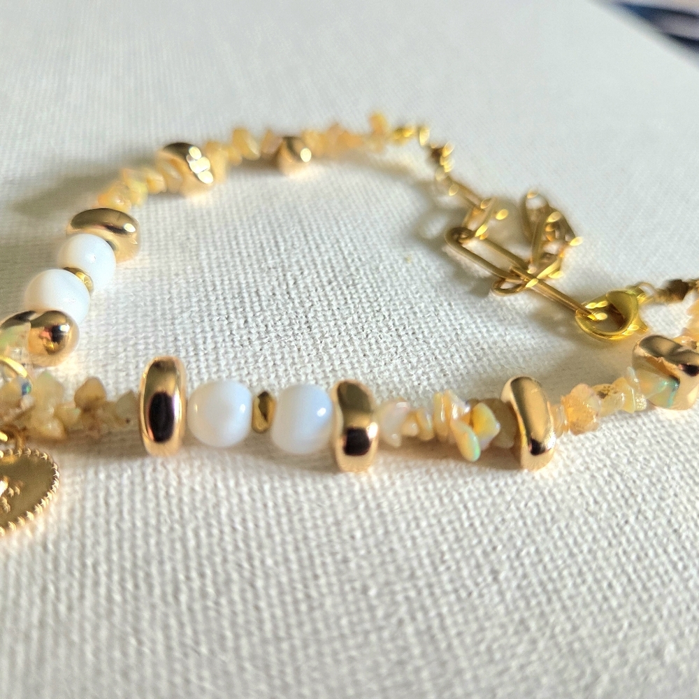 Ethiopian Opal And Charm Bracelet